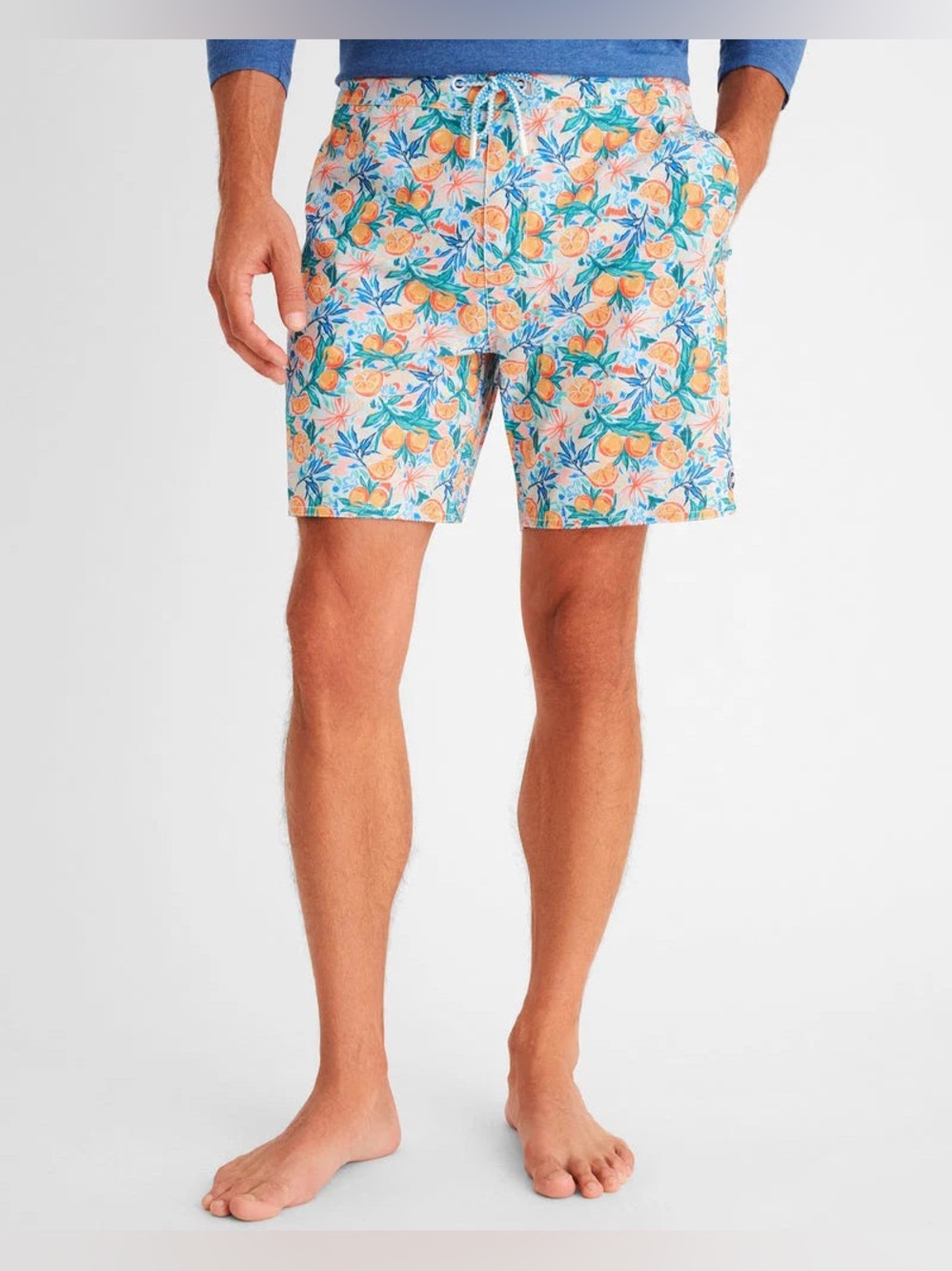 johnnie-O Mens Del Sol Half Elastic 7" Swim Trunks Large A115